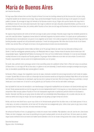 María de Buenos Aires   Achtergrondinformatie