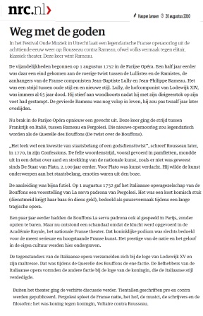 Rousseau vs Rameau NRC 20 augustus 2010